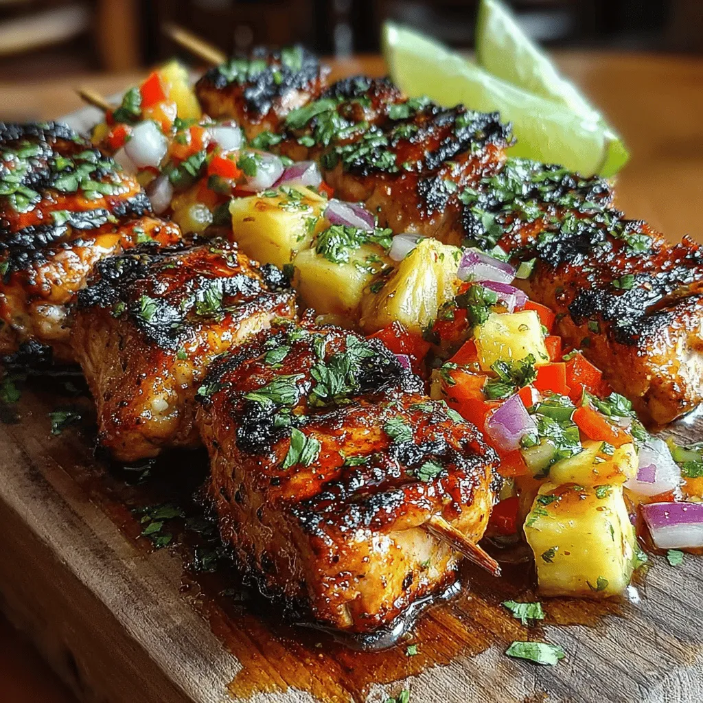 As the warm sun graces us with its presence and the days grow longer, the allure of summer grilling becomes irresistible. One dish that perfectly captures the essence of summer is Tropical Chicken Skewers with Pineapple Salsa. This vibrant recipe embodies the spirit of tropical flavors, combining tender chicken with a refreshing pineapple salsa that dances on the palate. It’s not just a meal; it’s an experience that transports you to sun-soaked beaches and lush palm trees.