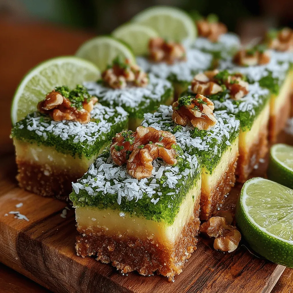 To create the perfect texture for your Zesty Lime Paradise No-Bake Bars, it’s essential to mix all the ingredients thoroughly. Start by adding the crust ingredients—typically a blend of nuts, oats, and a sweetener like maple syrup—into your food processor. Pulse until the mixture resembles coarse crumbs, ensuring that the nuts are finely chopped. Then, gradually add the wet ingredients, which include coconut oil and lime juice, while processing. This method allows for even distribution of flavors and ensures that every bite is zesty and delicious.