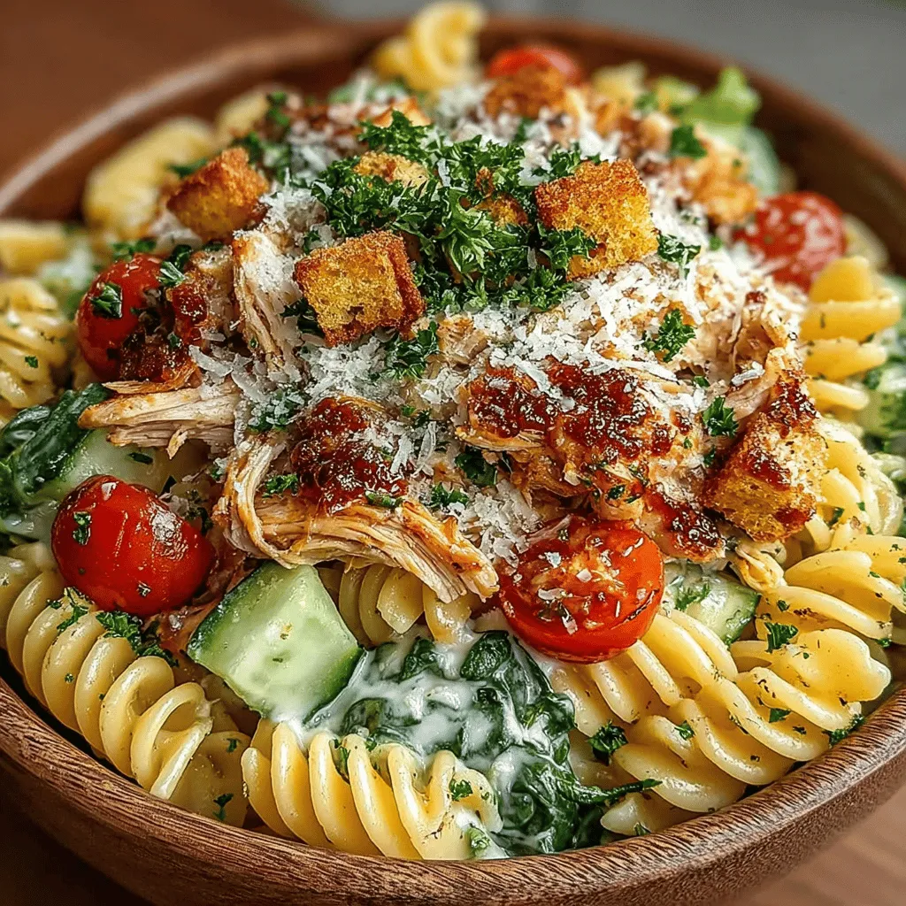 If you're searching for a dish that perfectly balances flavor, texture, and nutrition, look no further than Chilled Chicken Caesar Pasta Delight. This delightful recipe merges the classic Caesar salad with the heartiness of pasta, creating a refreshing meal that's ideal for warm weather or any time you crave something lighter yet satisfying. Whether you're hosting a summer barbecue, preparing a quick lunch, or looking for a dish to serve at a casual dinner party, this chilled pasta salad is versatile enough to fit any occasion.
