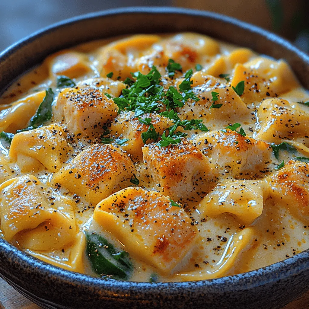 When preparing your Creamy Chicken Alfredo Tortellini Delight, seasoning plays a crucial role in elevating the dish's flavor profile. Start with a generous pinch of salt when boiling the tortellini, as this will not only enhance the pasta but also infuse flavor into the dish.