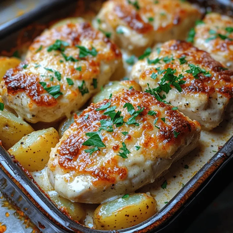 When preparing the Creamy Garlic Chicken and Potato Bake, the importance of tasting and adjusting seasonings cannot be overstated. The balance of flavors can make or break the dish, so it’s essential to sample the creamy sauce as you go. Start by seasoning lightly, as you can always add more salt, pepper, or garlic powder later. Remember, the chicken will absorb some flavor during cooking, so consider the overall seasoning when you taste.