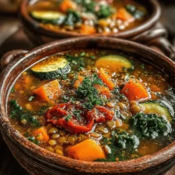 As the days grow shorter and the temperatures drop, there’s nothing quite like a warm, nourishing bowl of soup to wrap us in comfort. This sentiment resonates deeply with many, as the onset of cooler weather often evokes memories of family kitchens filled with the rich aromas of simmering ingredients. For me, those cherished moments are intertwined with the image of my grandmother standing by the stove, her apron dusted with flour and spices, skillfully blending flavors that would fill our home with warmth and love. One of her favorite recipes was a hearty lentil soup, brimming with vibrant vegetables and aromatic spices, which not only nourished our bodies but our souls too. Today, I’m excited to share with you my take on that cherished recipe—Nourishing Lentil Delight Soup.