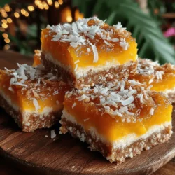 Are you ready to treat yourself to a deliciously refreshing dessert that captures the essence of a tropical getaway? Introducing Tropical Bliss No-Bake Mango Coconut Bars, an easy-to-make indulgence that invites the vibrant flavors of mango and coconut straight to your plate. This delightful recipe not only satisfies your sweet tooth but also brings the sunshine of the tropics to your kitchen, making it an ideal option for warm days or whenever you crave a taste of paradise.