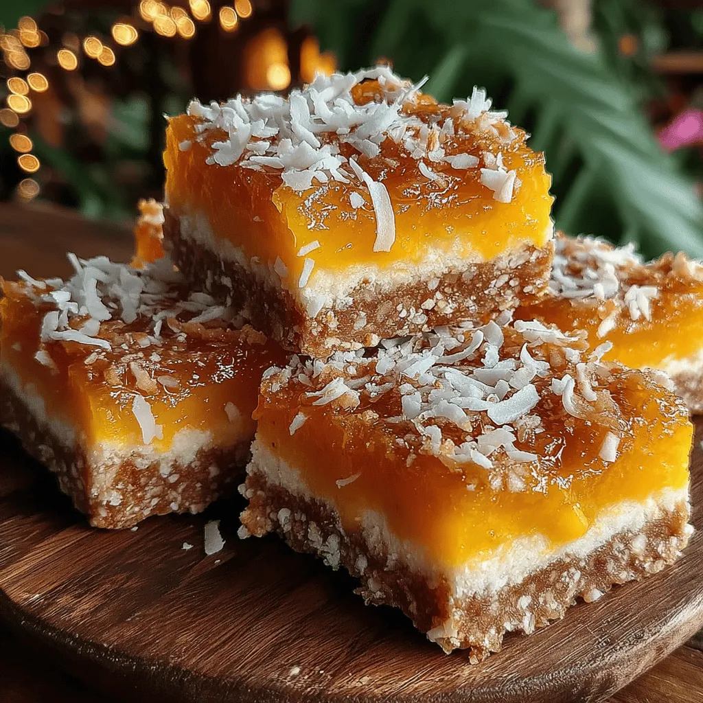 Are you ready to treat yourself to a deliciously refreshing dessert that captures the essence of a tropical getaway? Introducing Tropical Bliss No-Bake Mango Coconut Bars, an easy-to-make indulgence that invites the vibrant flavors of mango and coconut straight to your plate. This delightful recipe not only satisfies your sweet tooth but also brings the sunshine of the tropics to your kitchen, making it an ideal option for warm days or whenever you crave a taste of paradise.