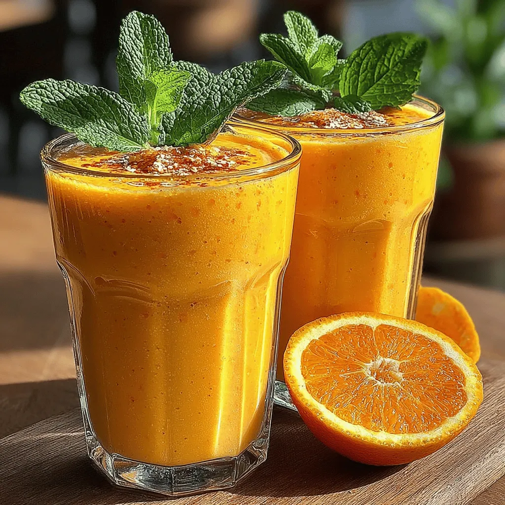 The first step in crafting the perfect Creamy Orange Sunrise Smoothie lies in the preparation of ingredients. Peeling and cutting the banana is particularly crucial. A ripe banana adds natural sweetness and creaminess, but if it’s not properly peeled, small bits of peel can make their way into your smoothie. To ensure a smoother blend, slice the banana into smaller pieces before adding it to the blender. This not only facilitates blending but also helps achieve that velvety texture that makes this smoothie so delightful.