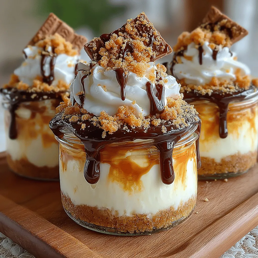 Indulging in a dessert that combines rich flavors and delightful textures is one of life's simple pleasures. If you're looking for a dessert that embodies this sentiment, look no further than the Divine No-Bake Biscoff Cheesecake Jars. These jars offer a luxurious treat that is as visually appealing as it is delicious. With a creamy, rich cheesecake filling layered over a buttery Biscoff cookie crust, this no-bake delight is topped off with crunchy Biscoff cookies, making it an irresistible finish to any meal or gathering.