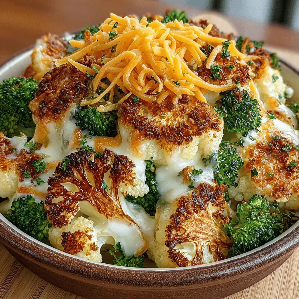 If you're looking for a dish that perfectly balances creaminess and rich cheesy flavor, look no further than Cheesy Broccoli Cauliflower Delight. This delightful recipe showcases tender broccoli and cauliflower enveloped in a velvety cheese sauce, creating a comforting side dish that will satisfy even the pickiest eaters. The combination of these two nutrient-packed vegetables not only adds a burst of color to your table but also provides a hearty dose of vitamins and minerals, making it a favorite for health-conscious diners.