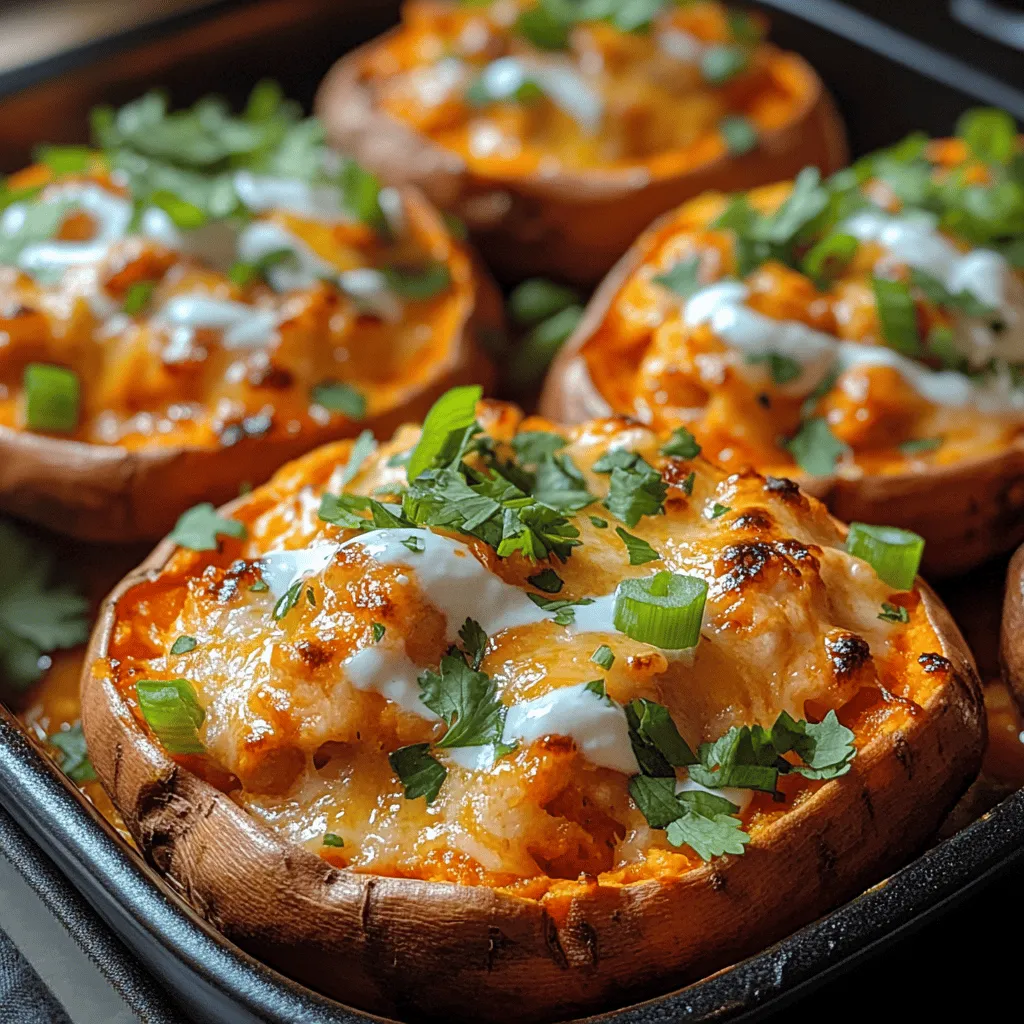 Ah, sweet potatoes—those vibrant, nutrient-rich gems that warm the heart and soul. Growing up, my family often enjoyed sweet potatoes, especially during fall and winter gatherings. Whether they were baked, mashed, or turned into a pie, these tubers always held a special place at the table. Fast forward to my adult cooking adventures, and I have a new favorite way to enjoy this beloved vegetable: Buffalo Bliss Stuffed Sweet Potatoes. This dish combines the wholesome goodness of sweet potatoes with the bold flavors of buffalo chicken, creating a satisfying meal that’s perfect for any occasion.