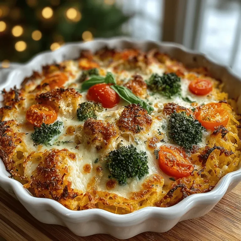 Adding fresh basil not only enhances the flavor profile of your Cheesy Spaghetti Squash Chicken Casserole but also elevates its presentation. A sprinkle of this aromatic herb on top before serving adds a burst of color and freshness, making your dish visually appealing and inviting.