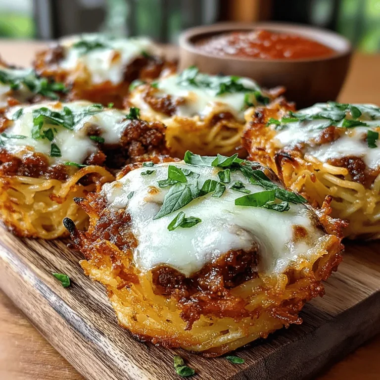 Delve into the world of creative culinary delights with our Mini Spaghetti Cup Sliders, a fun and delicious twist on traditional pasta dishes. These unique sliders combine the beloved flavors of spaghetti and meatballs into a bite-sized treat that is perfect for any occasion. Whether you are hosting a gathering, planning a party, or simply enjoying a cozy family dinner, these sliders offer a delightful way to enjoy classic Italian flavors in a new form. Packed with rich marinara sauce, melty mozzarella cheese, and a sprinkle of aromatic Italian herbs, these mini cups are not only visually appealing but also sure to impress your guests.