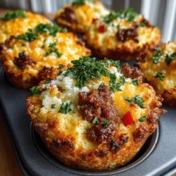 If you're on the hunt for a versatile and crowd-pleasing dish that can effortlessly transition from breakfast to brunch or even serve as a satisfying snack, look no further than Mini Turkey Sausage Biscuit Cups. This delightful recipe combines the savory goodness of ground turkey sausage with the comforting texture of biscuit dough, all while incorporating the rich flavors of cheese and fresh vegetables. The result is a bite-sized treat that is not only delicious but also easy to prepare, making it perfect for both novice cooks and seasoned chefs alike.