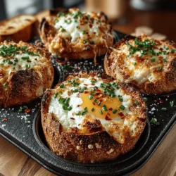 In the world of breakfast foods, few things can match the comfort and satisfaction of a well-crafted egg dish. Today, we’re diving into a delightful recipe for Mini Egg and Cheese Bread Bakes—perfectly sized for individual servings and packed with flavor. This dish combines the heartiness of crusty bread with the rich creaminess of eggs and cheese, making it an ideal option for breakfast, brunch, or even a cozy snack. With just a handful of ingredients and straightforward steps, you can whip up this crowd-pleaser in no time. Let’s explore how to create these delicious bites that will have everyone coming back for seconds.