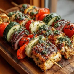 Grilled Pesto Chicken Veggie Skewers: A Flavorful Summer Delight