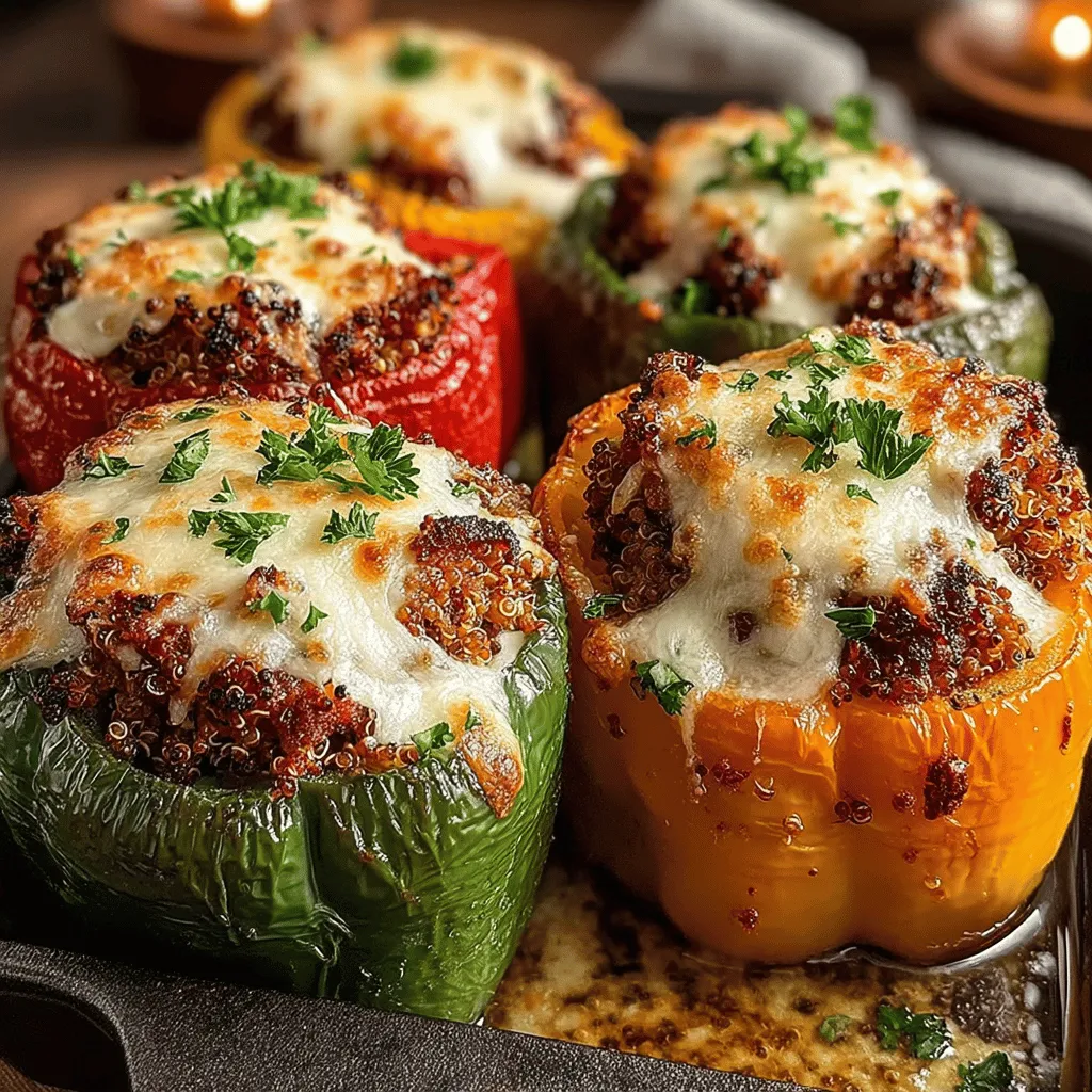 Stuffed bell peppers are a culinary classic that has transcended generations, celebrated for their versatility and ability to be customized to fit a variety of dietary preferences. This dish marries vibrant colors with hearty textures, making it not only a feast for the palate but also a visual delight. Typically, bell peppers serve as edible vessels, filled with a savory mixture that can include a range of ingredients. In this recipe, we elevate the traditional stuffed bell pepper by incorporating ground turkey, a lean and healthy protein alternative that is perfect for those looking to enjoy a nutritious meal without compromising on flavor.